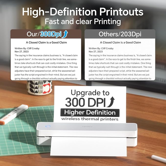 HPRT Portable Printer White& Portable Printer Case