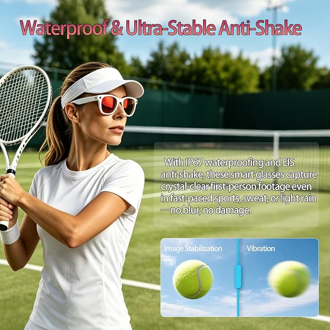 AI Smart Glasses with Camera 8MP HD Camera Glasses for Men Women 1080P Video Recording Sunglasses Real-time Translation, Open-Ear Audio for Travel, Meetings & Vlogging