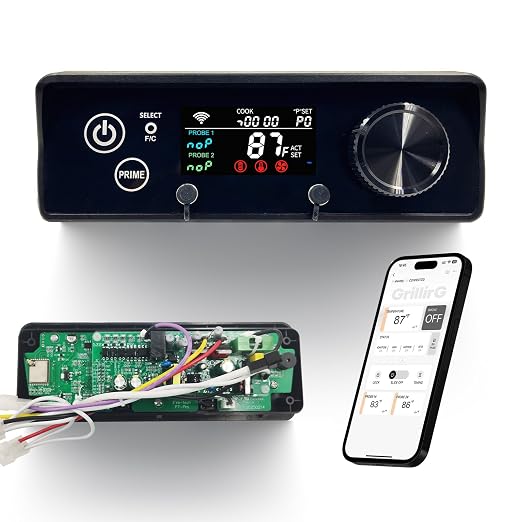 Rectangular WiFi PID Grill Controller Replacement for Pit Boss 440-1600 Navigator, Sportsman, Onyx, Pro Series, Mahogany, Competitiion, Legacy – App Wireless Control Board, 1°F Precision