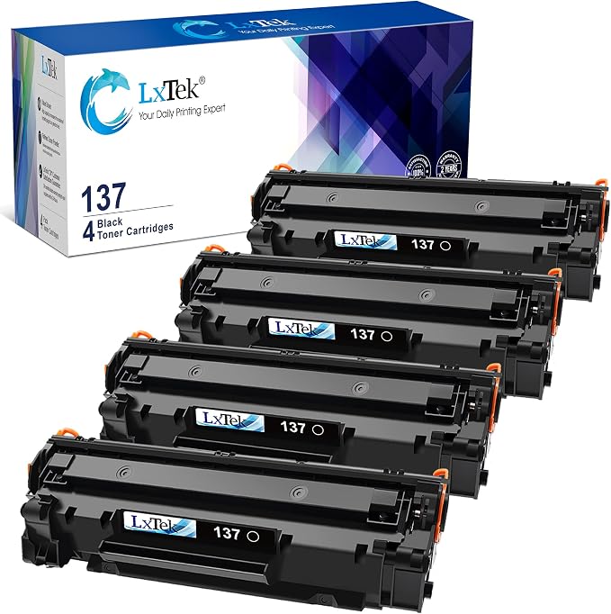 LxTek Compatible Toner Cartridge Replacement for Canon 137 Toner Cartridge CRG137 CRG 137 to use with ImageClass D570 MF236n MF232w MF216n MF244dw MF242dw MF232w(4 Pack, Black)