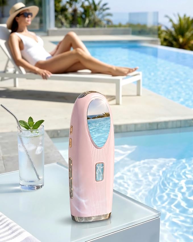IPL Laser Hair Removal for Women and Men, At-Home Painless IPL Device with 5° Ice Cooling, 85% Hair Reduction for Armpits & Bikini and Full Body, Pink