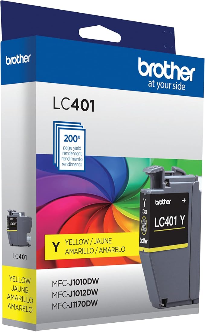 Brother Genuine LC401Y Standard-Yield Yellow Ink Cartridge (Pack of 2)