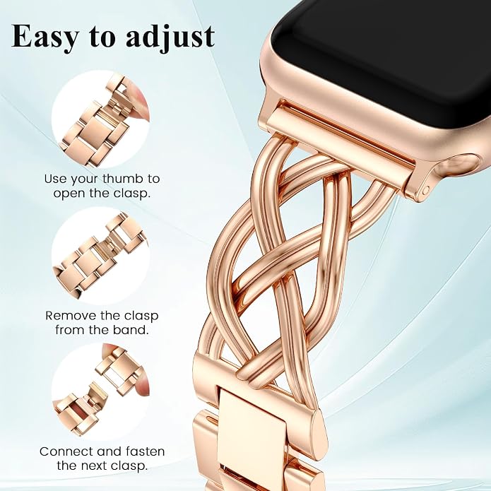 TOYOUTHS Dressy Bracelet Compatible with Apple Watch Bands 38/40/41/42/44/45/46/49mm Women, Celtic Stainless Steel Metal Fancy Nice Pretty Strap for iWatch Series 11 10 9 8 7 6 5 4 Ultra/SE 3 2 1