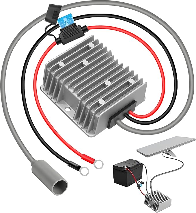 12V to 30V Step-Up Converter for Starlink Mini,105W (3.5A) DC Power Supply Adapter with Waterproof Port & O-Ring Terminals,0.98FT Boost Cable for Off-Grid RV,Marine and Vehicle