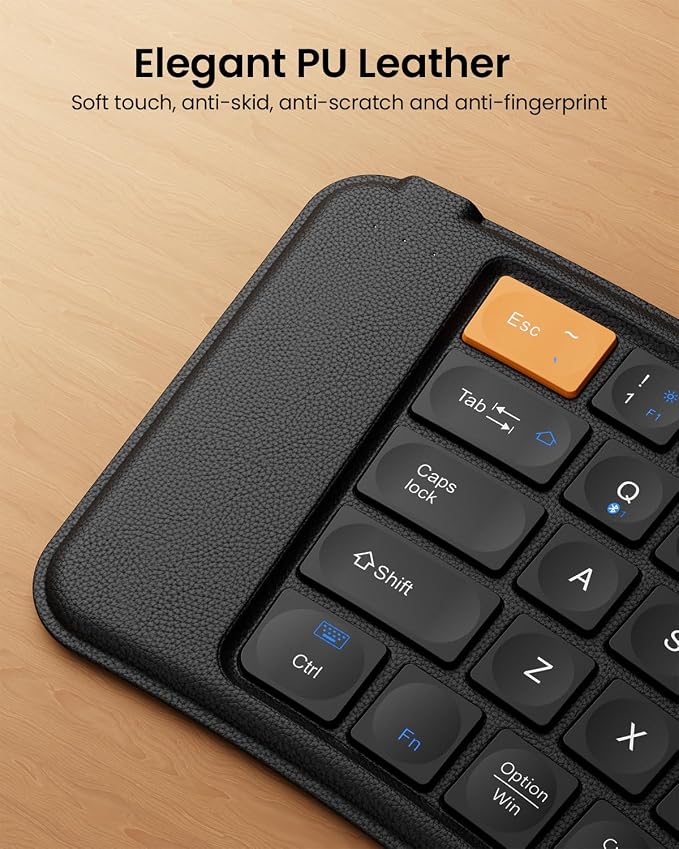 ProtoArc Ergonomic Foldable Keyboard, XK03 Split Folding Travel Bluetooth Keyboard, Ultra Slim, Portable for iPad, iPhone, Tablet, Laptop, PC