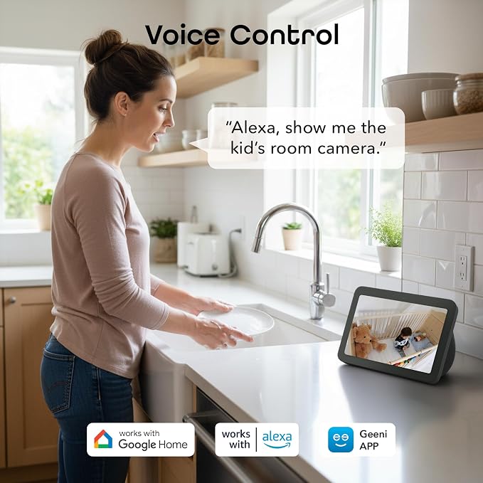 Geeni Sentinel Smart 2K Indoor Security Camera with Auto-Tracking – Dual-Band 2.4GHz & 5GHz WiFi, 2K HD Video, App & Voice Control, Motion Detection, Black