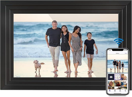 10.1 Inch WiFi Digital Picture Frame,Encrypted & Private Photo/Video Sharing,IPS Touch Screen, 16GB Invite Unlimited Family via Uhale App,Gift for Mother's Day, Parents, Grandparents