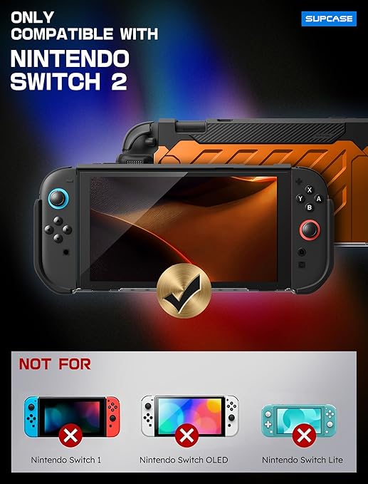 SUPCASE Unicorn Beetle Pro Case for Nintendo Switch 2 2025, [Military-Grade Protection] [Joy Con Remove Friendly] Dockable Integrated Cover Accessories Compatible with Switch 2, Coral