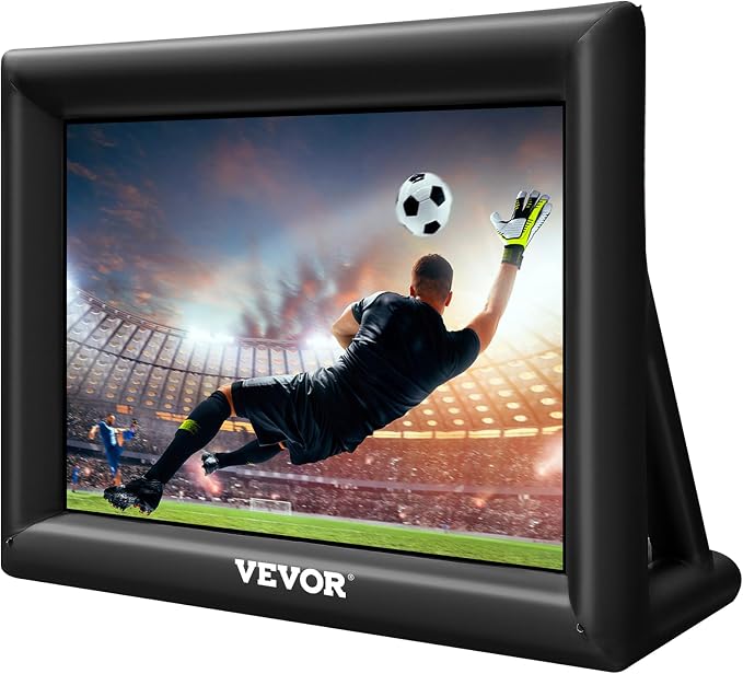 VEVOR Inflatable Movie Screen 20FT Inflatable Projector Screen for outside with 350W Air Blower Inflatable Screen Oxford Fabric Material Blow Up Screen for Outdoor Movie Supports Front/Rear Projection