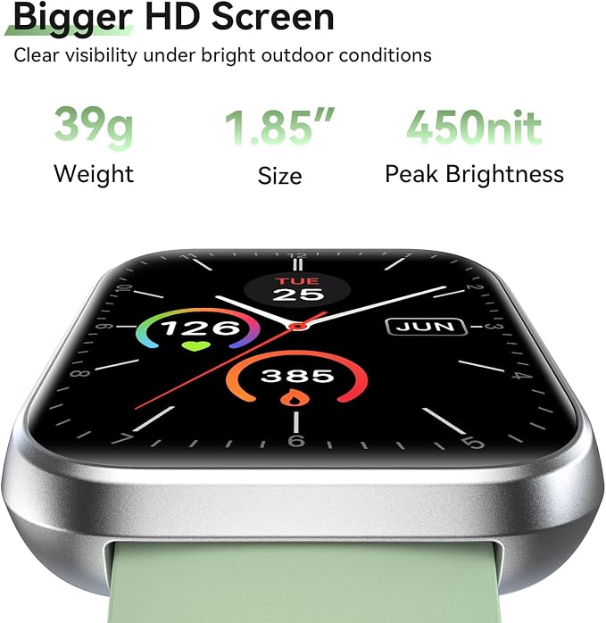 Hingso Smart Watches for Women Men (Android/iPhones), 120+ Sport Modes Fitness Tracker Watch with SpO2/Heart Rate Monitor, Steps/Sleep Tracker, 1.85" HD Smart Watch with Bluetooth Calls/Messages