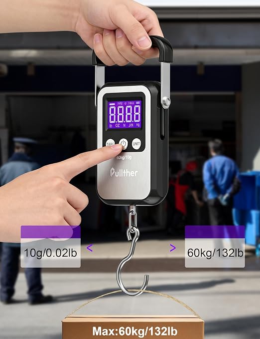 Fish Scale, Max 130lbs Fishing Scale,Multi-Mode Pound/Ounces & Kilograms,LCD Display