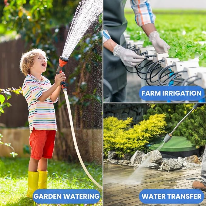FOTING 1.5HP Shallow Well Pump w/Pressure Tank, 1340GPH Jet Pumps Garden Pump, Water Transfer Draining Irrigation Pumps, Water Booster Jet Pump Stainless Steel for Home Garden Lawn Farm, Blue