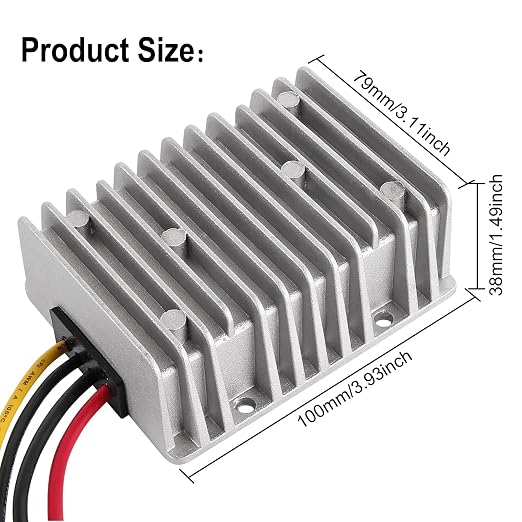 DC 8V-40V to 12V 20A Buck Boost Converter Step Down/Up Regulator Voltage Reducer Converter Waterproof Regulated DC Power Supply for Golf Cart Club Car LED Light