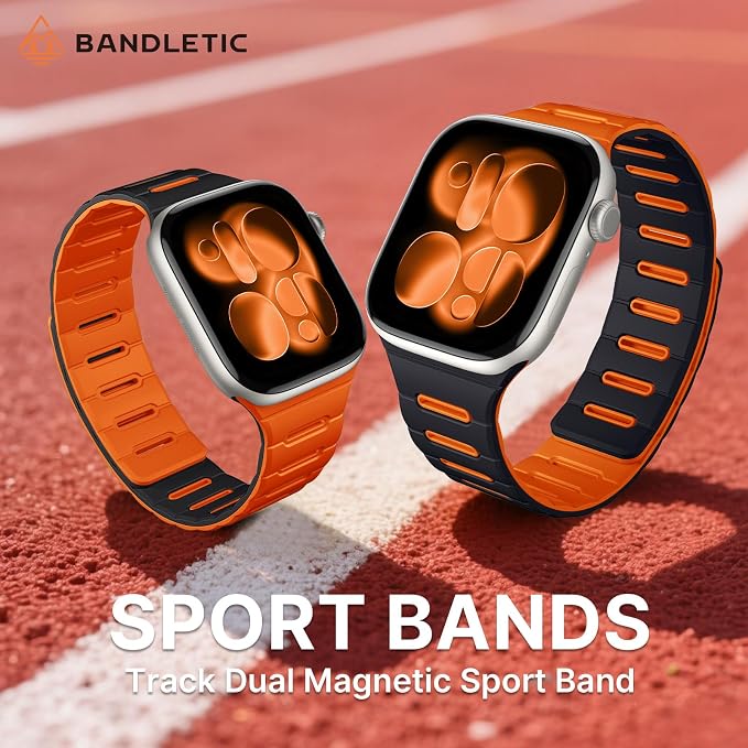 Bandletic Magnetic Reversible Magnetic Sport Bands Compatible with Apple Watch Band 38mm/40mm/41mm/42mm(Series 11 10) Men, Double Sided Wearable Strap for iWatch bands Series 9 8 7 6 5 4 SE3 SE2 3 2 1