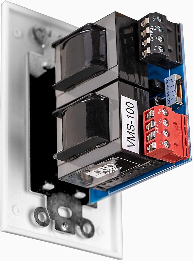OSD Audio 100W in Wall Volume Control Impedance Matching for Home Speakers, Slider White VMS100
