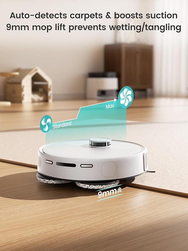 Lefant Robot Vacuum and Mop, 12000Pa Suction,Multifunctional Dock with Hot Water Self-Cleaning&Drying, Obstacle Avoidance,90-Day Self-Emptying, 5G WiFi Alexa/APP/iWatch Control, M3