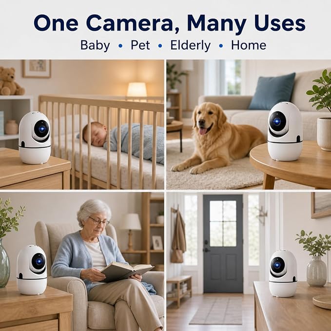 5G Indoor Camera for Home Security, 2K Pet Camera with Phone App, 360° PTZ Indoor Camera for Baby MonitorDog Camera Motion Detection, 2-Way Audio, Night Vision, Cloud&SD Card Storage, Works w/Alexa