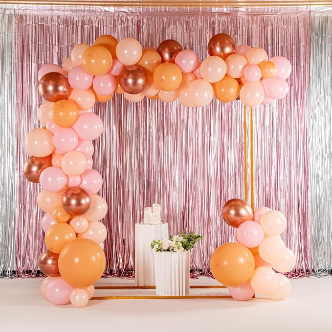 Restaurantware-Balloonify Balloon Garland Set, 1 Party Decoration Kit - 137 Balloons, With Chain, Nude, Pink, & Rose Gold Latex Balloon Arch Kit, Includes Glue Dots- Restaurantware