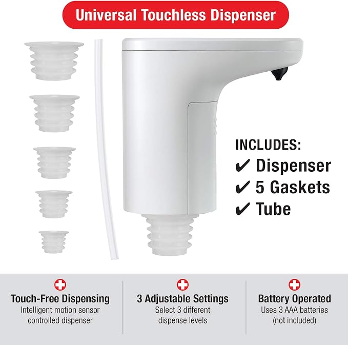 First Safety Touchless Pump for Liquid Hand Soap and Hand Sanitizer (Pack of 6)