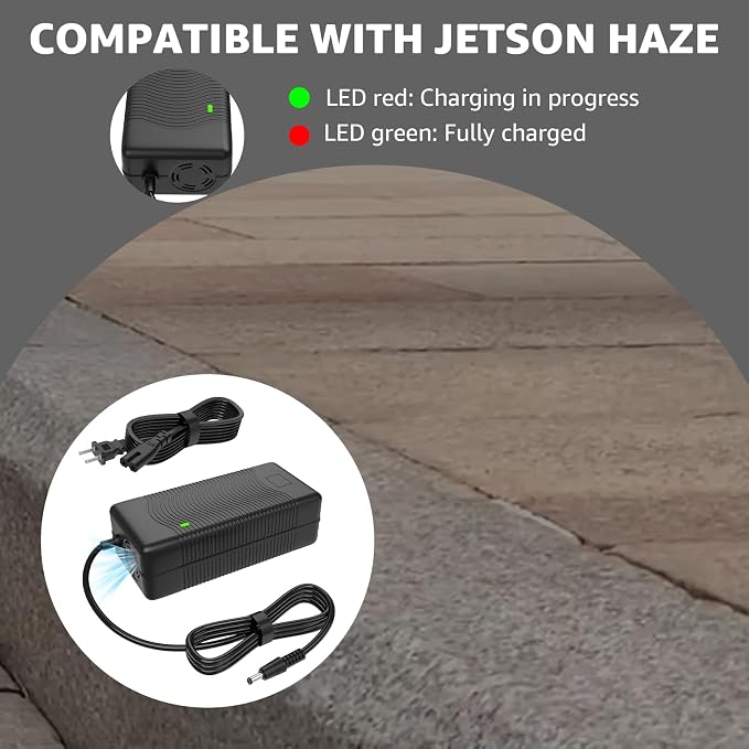 54.6V Charger for Jetson Haze,Lithium Battery Charger Compatible with Jetson Haze JHAZE-BLK JHAZE-BLK-OB JHAZE-CAN-BLK JHAZEBLK Electric Power Cord