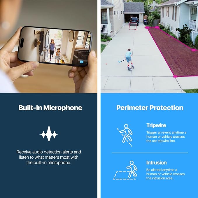 Amcrest 5MP Outdoor POE Camera 2592 x 1944p Bullet IP Security Camera, IP67, 132° Viewing Angle, Human & Vehicle Detection, Tripwire & Intrusion, 5-Megapixel, IP5M-B1186EW-AI-V3 (White)