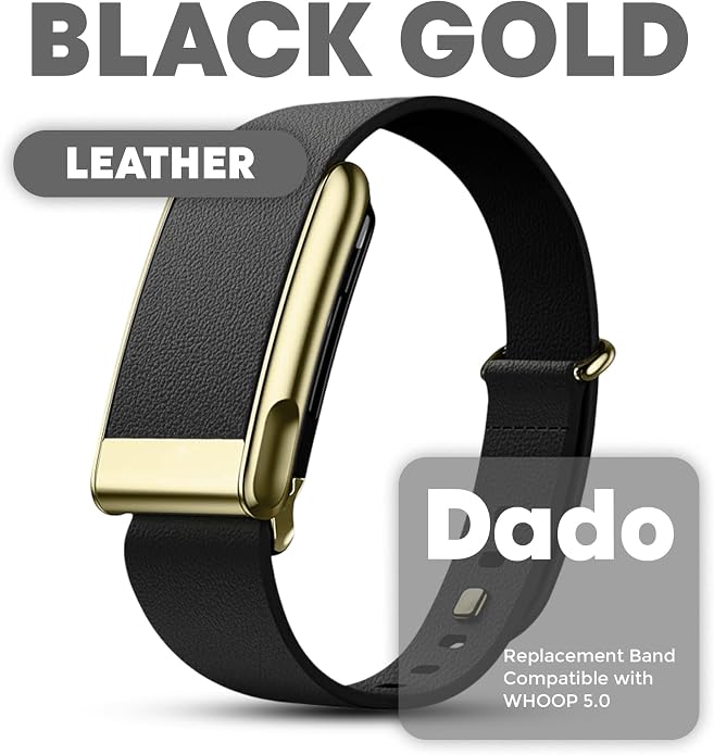 DADO Luxe Tapered Leather Replacement Band Compatible with WHOOP 5.0, One, Peak, and Life Fitness Tracker – Durable & Comfortable | Not for Whoop Gen 4