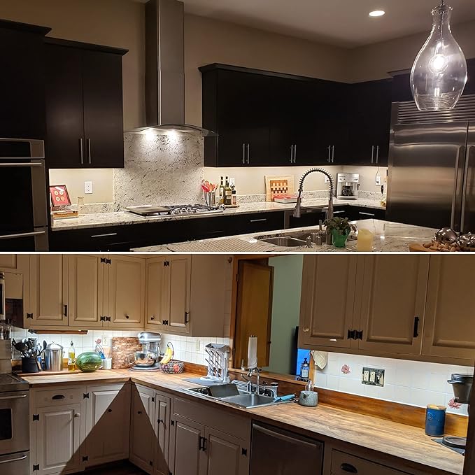Litever Under Cabinet LED Lighting Kit Dimmable by AC Wall Dimmer. Plug in or Hardwired LED Driver. Super Bright Linkable Light Bar for Kitchen Cabinet Counter Shelf. 35W 2000 Lumen. Daylight 5000K
