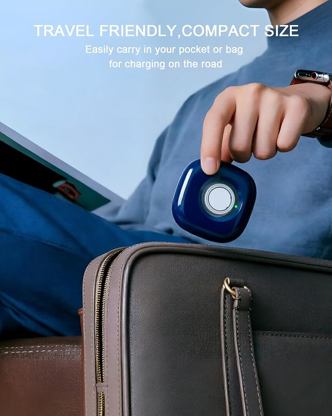 Portable Charging Case Compatible with Oura Ring 4 Charger, Fits All-Sized Ring Gen 4, Up to 10 Ring Charges,Blue (Official Charger NOT Included)