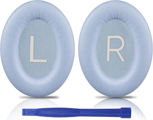 SOULWIT Earpads Replacement for Bose QuietComfort 45 (QC45)/QuietComfort SE (QC SE)/Quiet Comfort Wireless Over-Ear Headphones, Ear Pads Cushions with Softer Protein Leather - Moonstone Blue