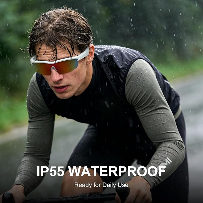 Bluetooth Audio Smart Glasses for Cycling Running Driving | Polarized Sports Sunglasses with Open-Ear Speakers, Hands-Free Calls, Voice Assistant, UV Protection, IPX5 Waterproof for Hiking Fishing