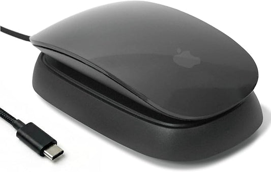 Ascrono - Charging Station Compatible with Apple Magic Mouse - Black - Perfect Accessories | Usable As Charging Dock, Stand & Charger | Includes 5ft (1.5m) USB-C Cable | USB-C Connector