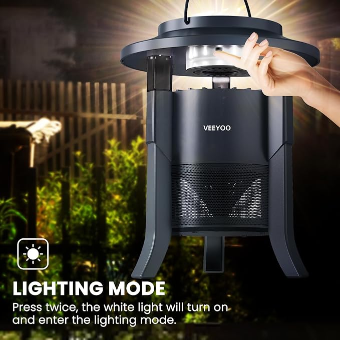 Mosquito Trap & Bug Zapper Indoor Outdoor, Fly Trap with LED Light, Fan, Sleep and Timer Modes, Black