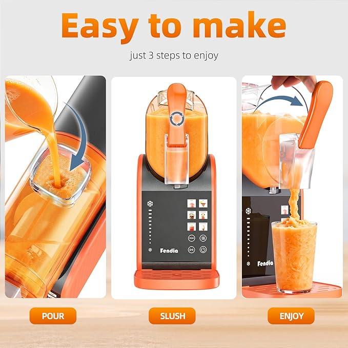 Max 95oz Slushie Machine with 6 Smart Presets, No Ice Needed Frozen Drink Maker for Home, Quick 30-Min Freeze for Slush, Margaritas, Smoothies, Ice Cream & More, Large Capacity Party Slushy Maker