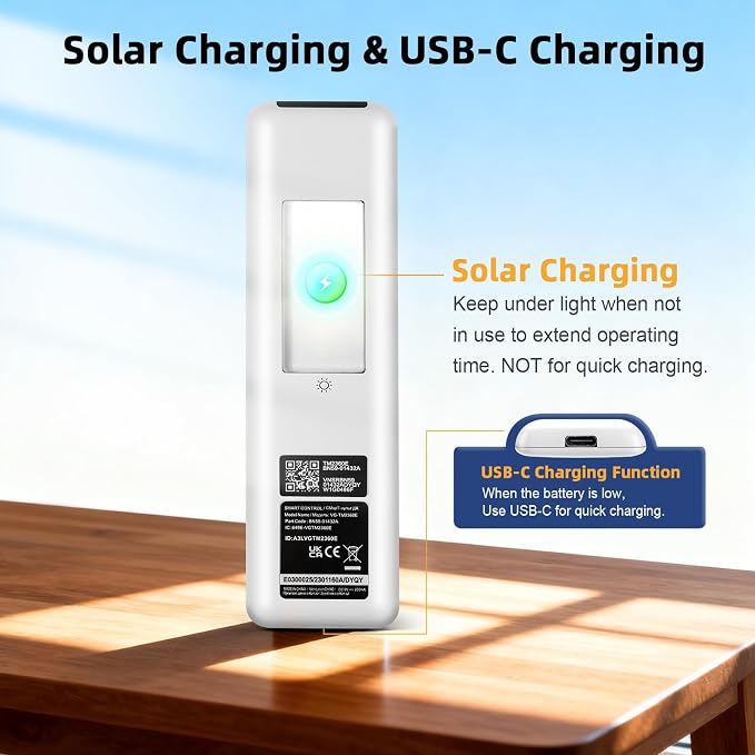 BN59-01432A TM2360E Solar Voice Remote for Samsung Frame TV Remote Replacement with Voice Search, Apps and Solar Charging for Samsung Neo QLED Smart 4K Ultra HD TV, 4 Shortcut Buttons