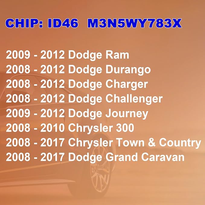 IYZ-C01C DIY Remote Key Fob Replacement Kit for 2008 2009 2010 2011 2012 Dodge Ram 1500 2500 3500 Grand Caravan Chrysler Town Country Jeep Grand Cherokee with Easy Simple Key OBD Tool