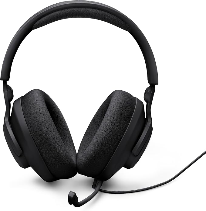 JBL Quantum 100M2 - Wired Over-Ear Gaming Headset with omnidirectional, Detachable mic with Mute Option and Fabric-Covered Memory Foam Ear Cushions, Compatible with All Platforms (Black)