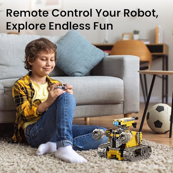 Sillbird Bundle - 2 Items Robot Building Kit with Remote Control Gifts for Kids Boys Ages 8-13, Coding Christmas STEM Robotic Technic Racer Car Toys for Birthday