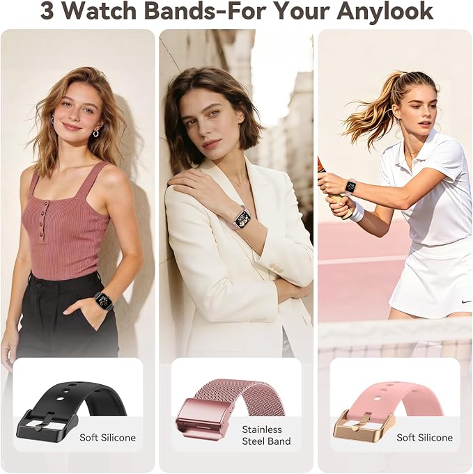 Smart Watch for Women Fitness Tracker: Rose Gold Bluetooth Make Answer Call Digital Mens Watches Waterproof Run Smartwatch Android Phone iPhone Samsung Compatible Sleep Heart Rate Monitor Pedometer