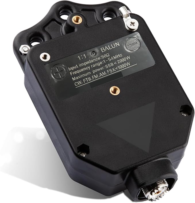 1:1 Balun Antenna 2000W 1-54MHz HF Shortwave Current Balun for Ham Radio, Low SWR Dipole Antenna for Yagi, Inverted V, Positive V & 50 Ohm Antenna Systems