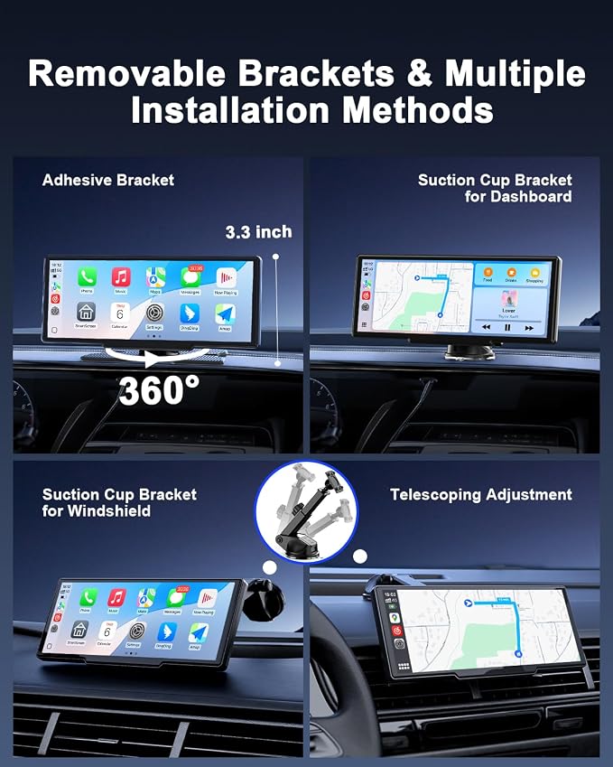 Avylet 8.1'' Wireless Apple Carplay Screen for Car, Android Auto with Backup Camera, Portable Car Stereo Touchscreen with OTA/GPS Navigation/Mirror Link/Voice Control/Bluetooth/AUX/FM/WiFi
