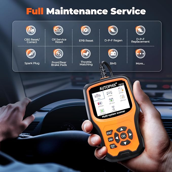AUTOPHIX 7910P+ BMW OBD2 Scanner, Full System Diagnostic Tool | Battery Registration Tool for BMW, MINI and Rolls-Royce OBD2 vehicles. All Reset Services like EPB, CBS, SAS and DPF reset