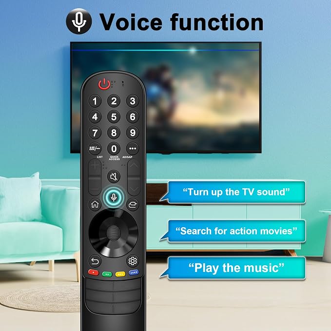 Magic Remote for LG Smart TV Remote Control,for LG TV Remotes AN-MR24GA/23GA/22GA/21GA with Pointer and Voice Function,Replacement for 2019-2024 UHD QNED NanoCell MiniLED OLED C4 C3 C2 C1 G4 Smart TVs