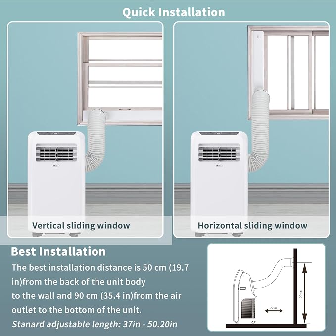 Shinco 10,000 BTU Portable Air Conditioner - 3-in-1 Cool/Dehumidifier/Fan for Rooms Up to 400 sq.ft, Remote Control & 24H Timer, Compact AC Unit for Bedroom/Office