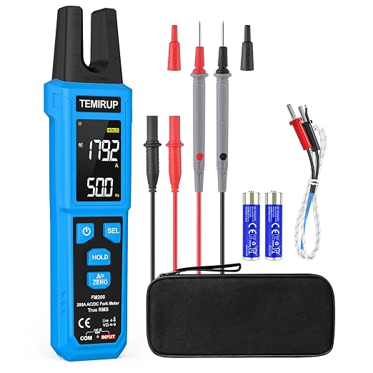 Digital Clamp Meter Multimeter with U-Shaped Jaw for AC/DC Current & Voltage, Auto-ranging 4000 Counts Voltage Tester with Large LCD Backlight, Measuring Temperature Continuity Diode NCV