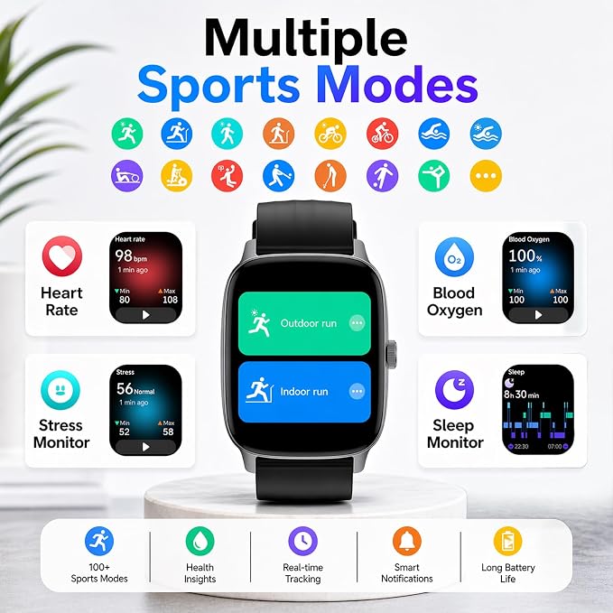 Stiive Pedometer Watch Senior Friendly No App/Phone Required, Waterproof Fitness Tracker Watch with Step Counter Calories/Sleep Tracker for Walking Running for Men Women