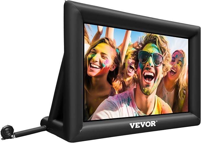 VEVOR Inflatable Movie Screen 20FT Inflatable Projector Screen for outside with 350W Air Blower Inflatable Screen Oxford Fabric Material Blow Up Screen for Outdoor Movie Supports Front/Rear Projection