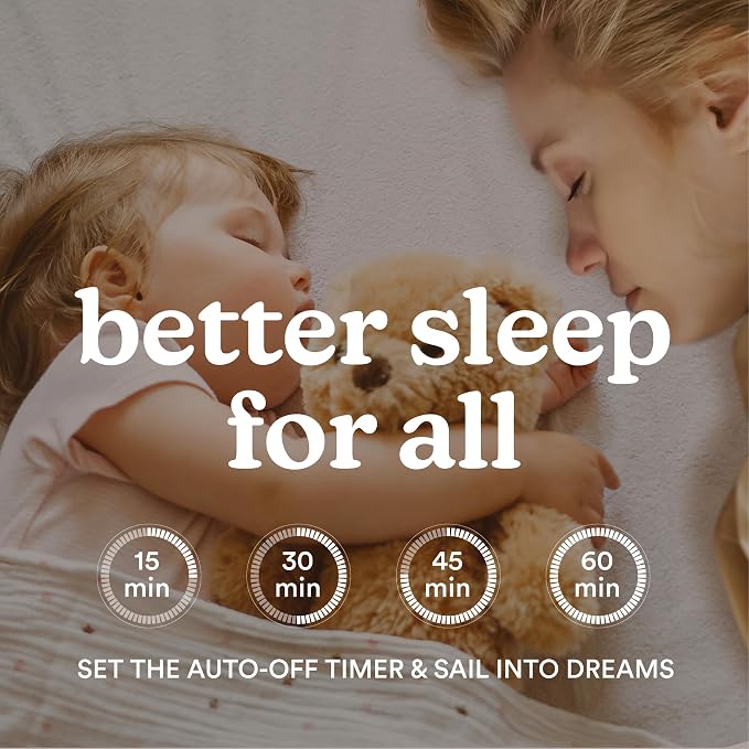 MyBaby Lullaby 2-in-1 Projector & Sound Machine with 8 Soothing Sounds, Adjustable Volume, Rotating Night Light Projector with 3 Calming Images, Auto-Off Timer, by Homedics