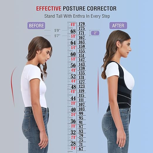 Back Brace Posture Corrector for Women and Men with Spine Vertical Alignment System, Lower Back Pain Relief, Back Straighter Instant Posture Corrector - Scoliosis (Black, Small (Waist 24"-32"))