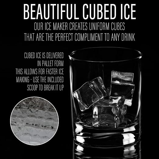 Deco Chef Countertop Ice Maker 40LB/24H, 24 Full Cubes Every 15 Minutes, Adjustable Size, Digital Control and Timer, Self-Cleaning, EZ Access Flip Lid, Scoop Included, Stainless Steel