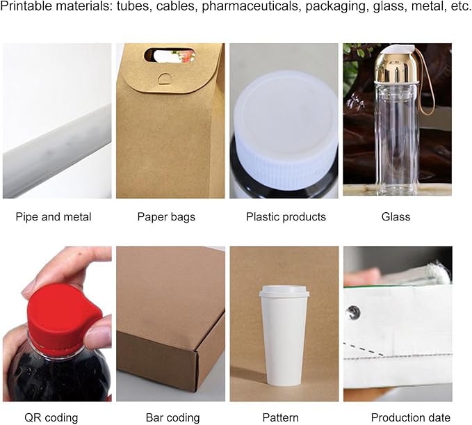 WALFRONT Handheld Inkjet Printer Touch Screen Portable Coder High Definition LED 4.3 Inch Screen Fast Drying Printing for Wood Acrylic Fabric Plastic Leather 25 Languages